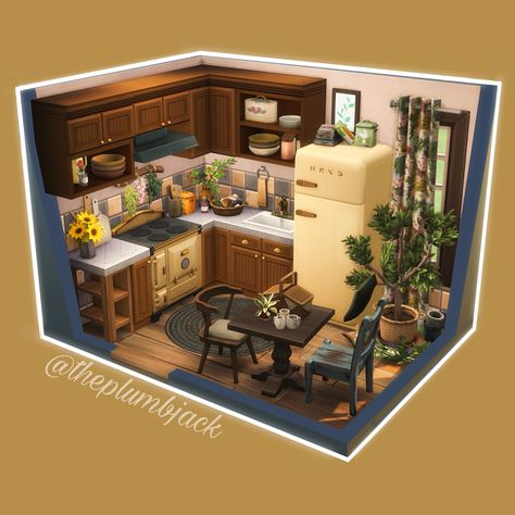 Bloxburg House Ideas Floor Plan, Sims 4 Loft, Floor Plan Bloxburg, Sims 4 Cottage, Cottage Flooring, Sims 4 Kitchen, Sims 4 Challenges, Sims 4 Bedroom, Sims 4 House Plans