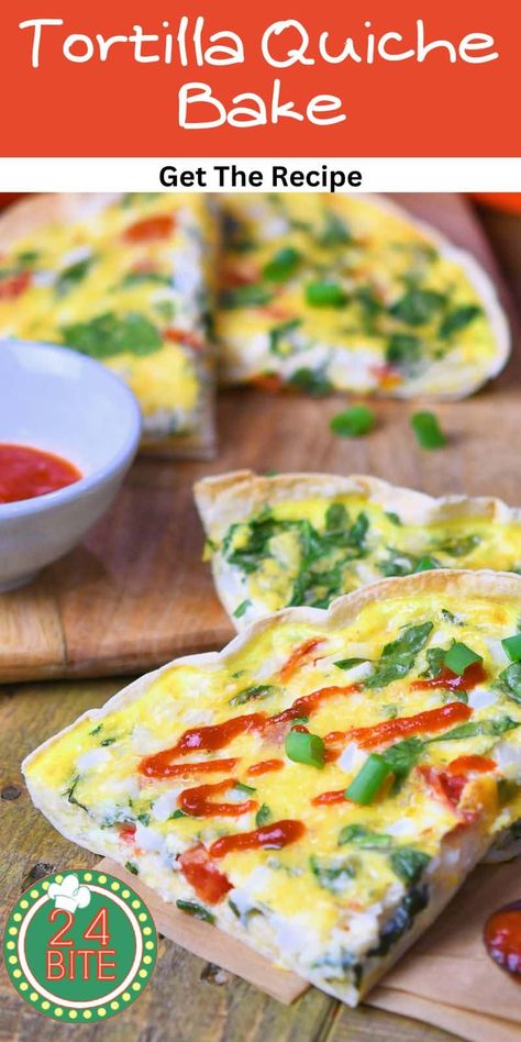 This Tortilla Quiche Bake is made with cottage cheese and spinach, bringing a viral TikTok recipe to your kitchen. It's a super easy and tasty breakfast you won't want to miss. Make this for breakfast, brunch, lunch or dinner. It's not only easy and delicious, but it's quick and packs a lot of protein. Grab this instead of cereal or a donut to give you a good start to the morning. Tortilla Baked Quiche, Tortilla Quiche Bake With Cottage Cheese, Tortilla Quiche Bake, Tortilla Quiche, Breakfast Tortilla, Easy Dinner Recipes Crockpot, Tasty Breakfast, Bread Machine Recipes, Easy Lunch