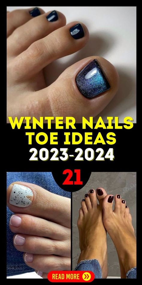 Holiday Cheer on Your Toes: Pretty Colors and Designs for Winter Nails Toe 2023-2024 #pedicuredesigns #nailart #footfashion #nailsofinstagram #pedicureideas #summersoles #wintertoes #toetrending #diymani #glittertoes #sparkleandshimmer #footfun #getnailed Winter Toe Nails 2023 Trends, Pedicure 2024 Trends, January Pedicure Colors, 2024 Pedicure Trends, Toe Nail Designs For Winter, Pedicure Inspiration, Winter Pedicure, Winter Nail Trends, January Nail Designs