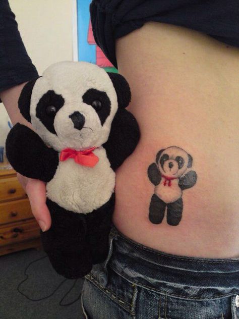 Stuffed Toy Tattoo, Childhood Toy Tattoo, Childhood Teddy Tattoo, Childhood Stuffed Animal Tattoo, Stuffed Bear Tattoo, Childhood Plushies, Plushie Tattoo, Stuffed Animal Tattoo, Panda Bear Tattoos