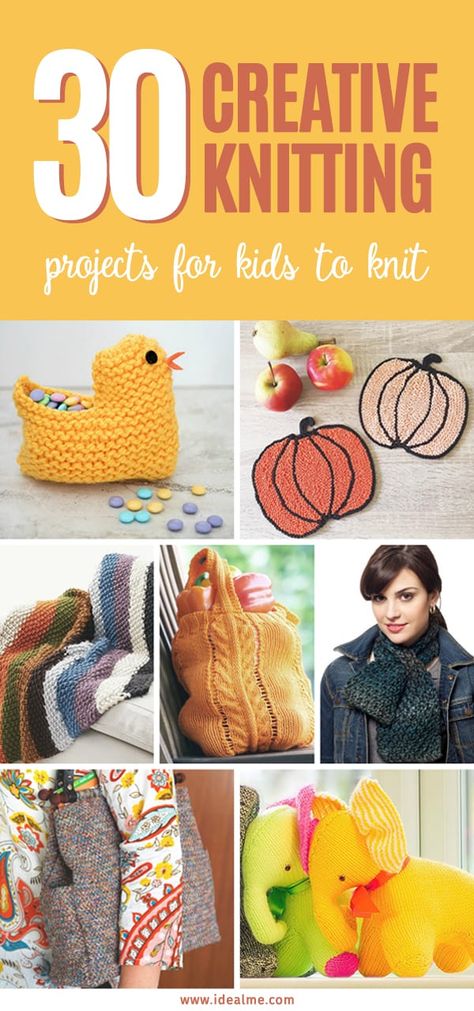 These #knittingprojects are super easy and suitable for kids to make, but you’re going to love them too. #kidscraft #knittingpatterns #knitpatterns Fun Beginner Knitting Projects, Absolute Beginner Knitting Projects, Quick And Easy Knitting Projects, Quick Knitting Projects Easy Gifts, Easy Beginner Knitting Projects, Easy Things To Knit, Knitting Ideas Creative, Simple Knitting Projects For Beginners, Easy Things To Knit For Beginners