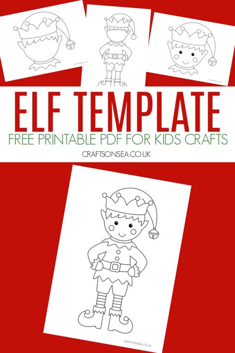 Elf Template (FREE Printable PDF) Elf Template For Photo, Elf Template Free Printable, Elf Hat Template, Ear Template, Elf Template, Elf On The Shelf Clothes, Clothes Template, Printable Christmas Templates, Happy Thanksgiving Sign