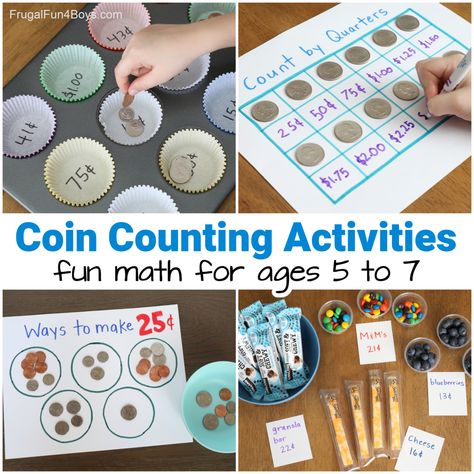 Coin Counting Activities, Counting Coins Activities, Summer Math Activities, Educational Activities For Toddlers, Counting Practice, Teaching Money, Counting Coins, Math Activities For Kids, Summer Math