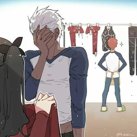 Lol poor archer... even his old clothes he wants to erase from existance He Wanted To Order, He Wants To Order, Fate Stay Night Rin, Archer Emiya, Fate Archer, Shirou Emiya, Tohsaka Rin, Fate Stay Night Series, Fate Servants