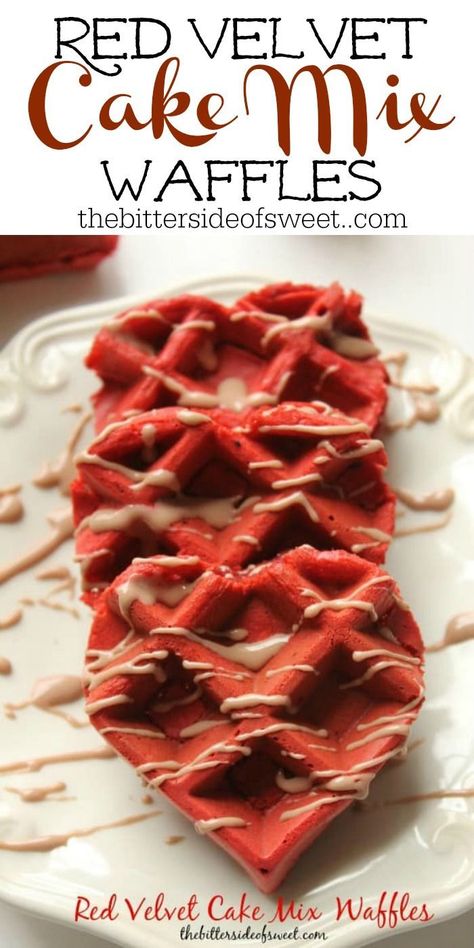 Cake Mix Waffles, Best Cake Mix, Red Velvet Waffles, Cake Breakfast, Valentines Recipes Desserts, Red Velvet Cake Mix, Waffles Recipe, Butter Tarts, Low Carb Cheesecake