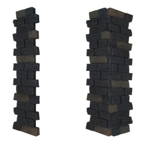 Faux Stone Ledge Stone Pillar Panels Driveway Pillars, Faux Stone Panels, Black Basalt, Stone Pillars, Stone Panels, Cost Saving, Black Panels, Faux Stone, Creating A Brand