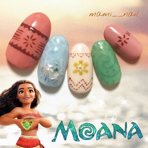 Moana Artwork, Disney Princess Nails, Belle Nails, Disney Nail Designs, Disney Inspired Nails, Disney Acrylic Nails, Disney Nail, Nail Art Disney, Simple Gel Nails