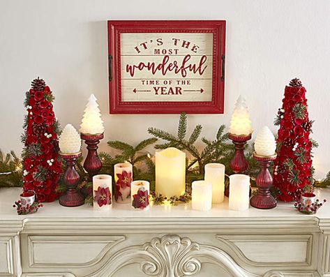 Poinsettia Christmas Mantel Décor at Big Lots. Tray Wall Decor, Cozy Christmas Decor, Christmas Mantel, Christmas Mantel Decorations, Christmas Living Rooms, Christmas Room, Old Fashioned Christmas, Christmas Mantels, Throw Pillows Christmas