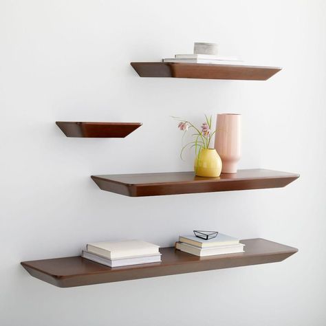 Slim Floating Shelf - Dark Walnut | west elm Canada Diy Shelves Design, Diy Shelves Ideas, Shelving Wall, Reclaimed Wood Floating Shelves, Shelves Ideas, Shelves Diy, Oak Shelves, Floating Shelves Diy, Wood Floating Shelves