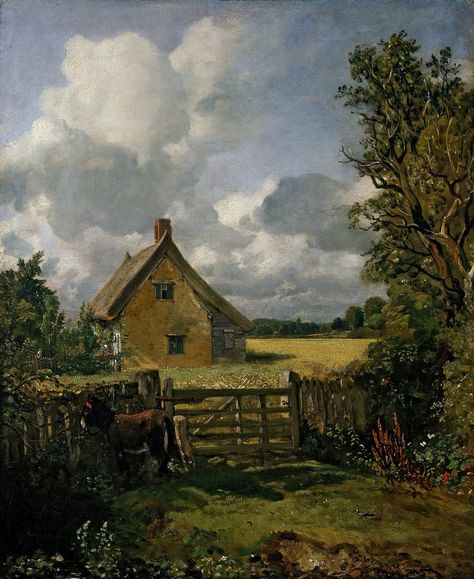 John Constable - A Cottage in a Cornfield [c.1817-33] | Flickr - Photo Sharing! John Constable Paintings, Lukisan Lanskap, John Constable, Galleria D'arte, Cottage Painting, Rene Magritte, Georges Braque, Lukisan Cat Air, Oil Painting Reproductions