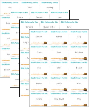 Bible Pictionary for Kids | Free Printable Cards Bible Pictionary Ideas, Bible Pictionary Game, Pictonary Ideas, Pictionary For Kids, Pictionary Word List, Pictionary Words, Kids Stealing, Bible Cards, Sunday School Games