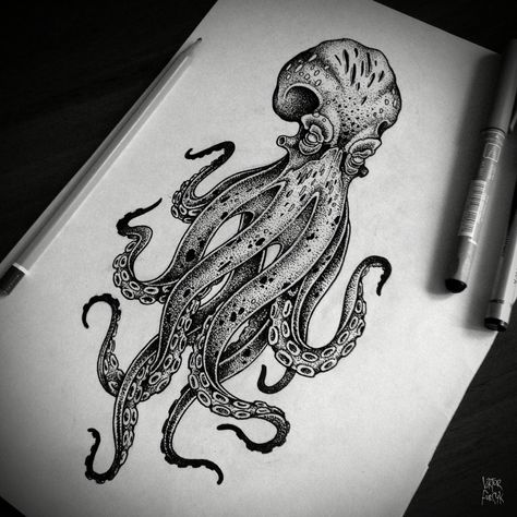 Octopus Tattoo Sleeve, Kraken Tattoo, Squid Tattoo, Octopus Tattoo Design, Octopus Tattoos, Scary Tattoos, Octopus Tattoo, Tatuaje A Color, Tattoo Style Drawings