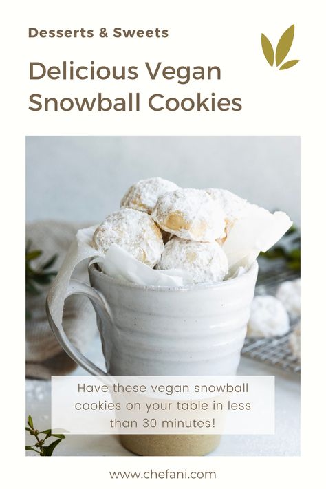 These vegan snowball cookies are a Classic Christmas recipe much beloved in our home. Given that these cookies have a number of names, I take it they are also popular worldwide. These cookies go by many names and the reason must be that they are truly delicious, tender, and simply irresistible. Call them snowball cookies in the winter and wedding cookies during the summer, and you can enjoy them all year round. Delivers a melt-in-your-mouth delicious experience. Russian Teacakes, Classic Christmas Recipes, Pecan Snowballs, Pecan Snowball Cookies, Pecan Shortbread Cookies, Snowball Cookie Recipe, Vegan Pecan, Cookies Light, Homemade Breads