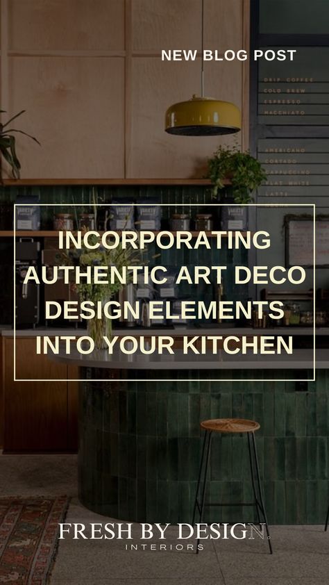 Art Deco design, characterized by its bold geometric patterns, luxurious materials, and vibrant colors, emerged in the 1920s and has remained a timeless and elegant style. 

How can you integrate these design elements into your kitchen renovation. Art Deco Kitchen Modern, Art Deco Kitchen Design, Art Deco Design Elements, Art Deco Kitchen, Art Deco Decor, Art Deco Inspired, Practical Advice, Small Art, Art Deco Design