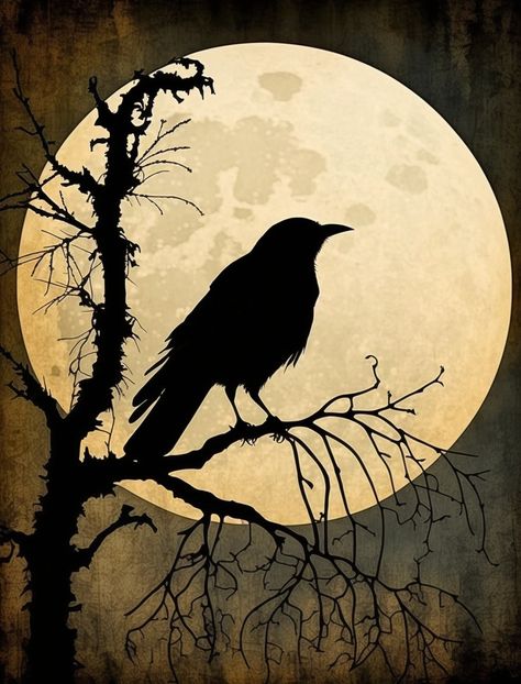 Ravens are just beautiful. And you could keep this one on your wall all year long, if you're into gothic/dark romantic things. The Raven is also included in my Digital Halloween Vintage Print Bundle https://1010paintings.etsy.com Raven Halloween, Halloween Advent Calendar, Halloween Raven, Dark Romantic, Romantic Things, Halloween Vintage, The Raven, Halloween Digital, Gothic Decor