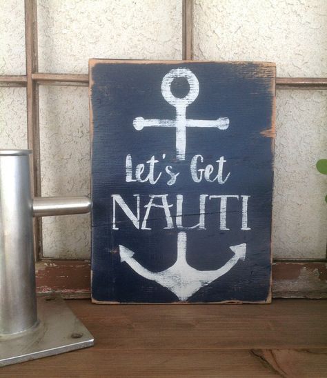 Nautical Signs, Nautical Bedroom, Nautical Diy, Boat Decor, Ship Boat, Nautical Bathrooms, Interior Design Advice, Hand Painted Wood Sign, Fun Signs