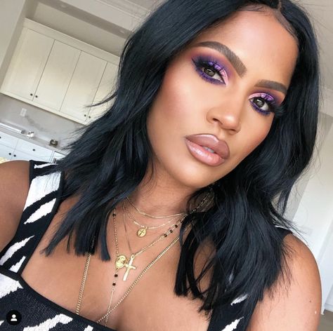 Purple Eyeshadow Looks, Purple Makeup Looks, Pretty Products, Makeup Purple, Purple Smokey Eye, Haircut For Square Face, New Eyeshadow Palettes, Skincare 101, Purple Eye Makeup