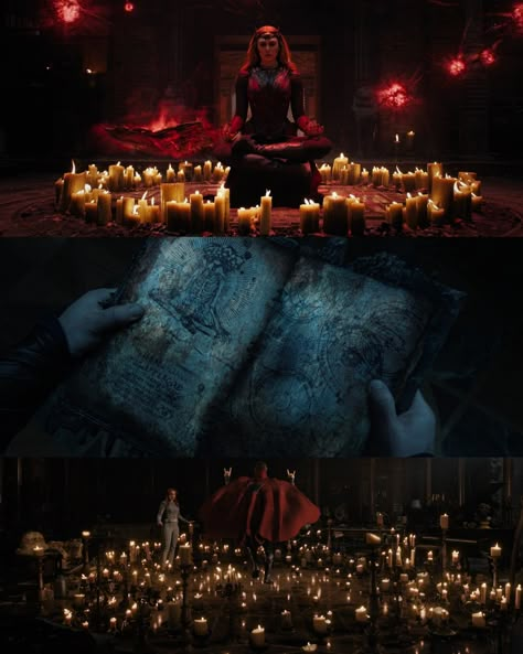 Dreamwalking is a spell within the Darkhold that allows sorcerers to possess another counterpart of themselves in the Multiverse. Marvel Darkhold, The Darkhold, Multiverse Of Madness, Wanda Maximoff, Scarlet Witch, Book Of Shadows, Book Aesthetic, Scarlet, Marvel Comics