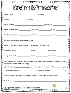 Free and Editable Student Information Form for Meet the Teacher Night Back To School Night Forms Free, Parent Information Sheet Free, Student Information Sheet Preschool, Parent Information Sheet, Student Info Sheet, Student Information Form, Student Information Sheet, Meet The Teacher Night, Teacher Forms