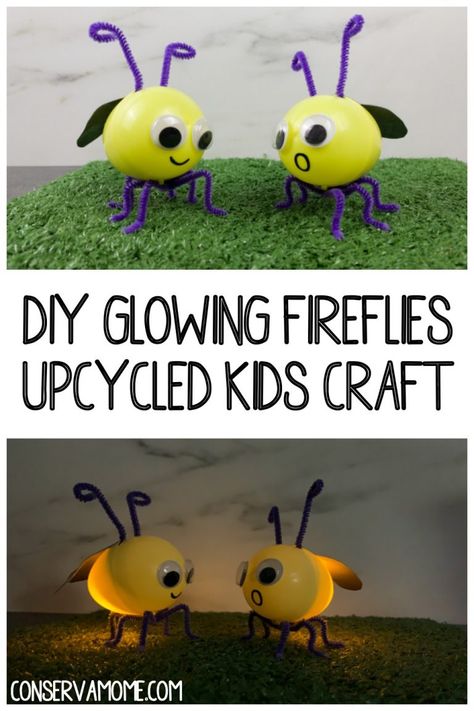 Looking for a fun project you can do with your kids that will help them create adorable little fireflies? Check out this easy diy Glowing Fireflies Upcycled Kids Craft everyone will love. #kidscrafts #summerkidscrafts #craftsforkids Diy Firefly Craft, Lightening Bug Craft, Qtip Crafts For Kids, Bug Jar Craft, Firefly Craft, Fireflies Craft, Craft Nights, Vbs Craft, Nature Camp