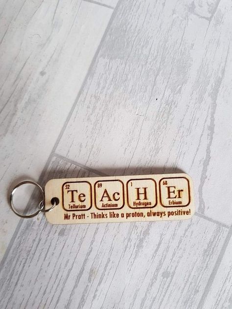 Science Teacher Keyring #LaserCutting #LaserCutter #LaserCut #LaserEngraving #LaserArt Laser Engraved Keychain Ideas, Laser Engraved Teacher Gifts, Wood Projects For Room, Xtool F1 Projects, Laser Engraving Ideas Acrylics, Laser Engraving Ideas Gifts, Xtool M1 Project Ideas, Engraved Teacher Gifts, Laser Cut Ideas