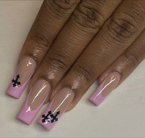 Message Barrett Nails, Medium Square Acrylic Nails Designs, Pink Acrylic Nails Square, Colored Acrylic Nails, Her Nails, Simple Acrylic Nails, Dope Nail Designs, Short Square Acrylic Nails, Acrylic Nails Coffin Pink