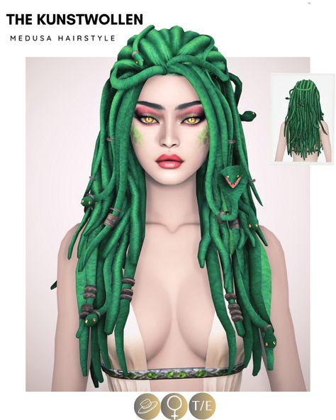 Sims 4 Freeform Locs, Locs Cc Ts4, Medusa Hair Sims 4 Cc, Medusa Hair Sims 4, The Kunstwollen Sims 4, Sims 4 Cc Female Hairstyles, Medusa Sims 4 Cc, Sims 4 Sea Monster Cc, Sims 4 Custom Content Hair Female Hairstyles