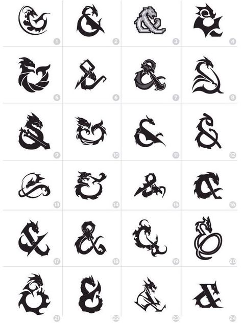 Pathfinder Tattoo, Dnd Tattoo Designs, Dnd Tattoo Ideas, Tattoo Wizard, Dnd Logo, Logo Dragon, Dragons Tattoo, Dm Screen, Dragon Icon