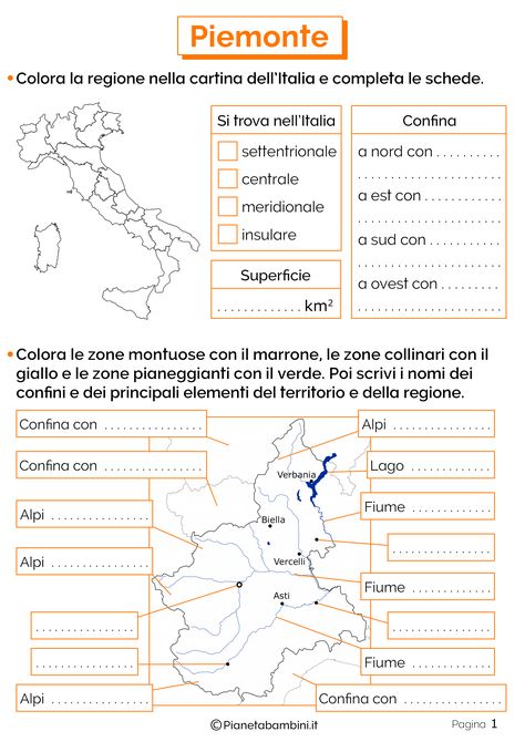 Piemonte: Schede Didattiche per la Scuola Primaria | PianetaBambini.it Italian Language Learning, Pixel Art Templates, Italian Language, Special Needs, Geography, Pixel Art, Sofia, Italy, Education