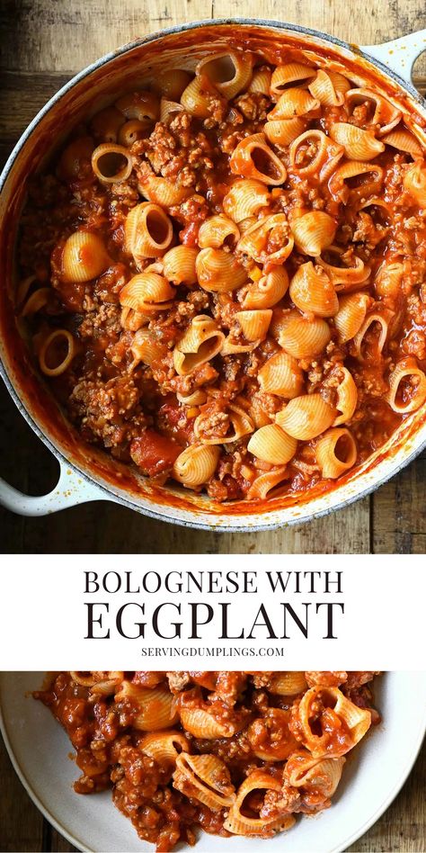 Bolognese with Eggplant Things To Make With Eggplant, Eggplant Pasta Recipes, Eggplant Bolognese, Eggplant Recipes Pasta, Pasta With Eggplant, Autumn Pasta Recipes, Eggplant Pasta, Eggplant Recipes Easy, Best Pasta Recipes