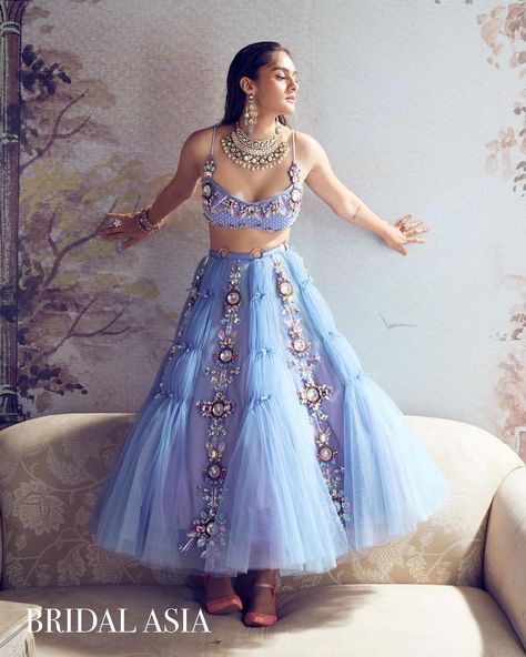 Bridal Asia on Instagram: “BRIDAL ASIA AW’21 9th & 10th October, 2021 JW Marriott, Aerocity, New Delhi Papa Don’t Preach By Shubika (@papadontpreachbyshubhika) is…” Bridal Asia, Blue Tulle Skirt, Indian Idol, Latest Bridal Lehenga, Mehendi Outfits, Instagram Dress, Desi Clothes, Jw Marriott, Dress Design Sketches