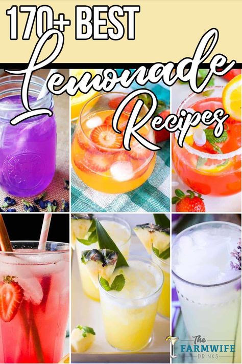 Get creative with your lemonade recipes! With over 170 lemonade recipes for every season, you'll find the perfect lemonade recipe! Special Lemonade Recipe, Caramel Apple Lemonade, Flavored Lemonade Recipes With Syrup, Lemonade Flavor Ideas, Lemonade Variations, Flavored Lemonade Recipes, Lemonaid Recipe, Lemonade Menu, Lemonade Truck