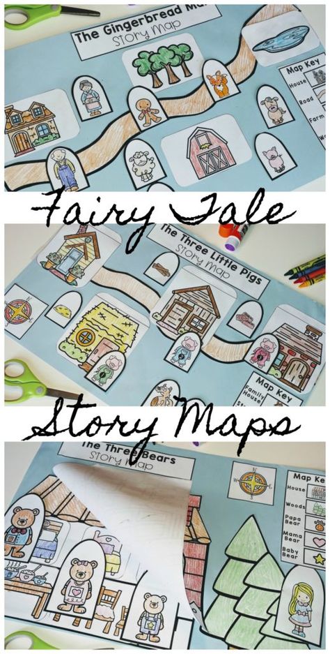 Story Map Anchor Chart Kindergarten, Fairy Tale Anchor Chart First Grade, Teaching Fairy Tales Second Grade, Goldilocks And The Three Bears Story Map, Story Retelling Activities Kindergarten, Jack And The Beanstalk Story Map, Goldilocks And The Three Bears Kindergarten, Story Map Ideas, Folktales Activities