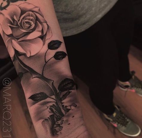 Concrete Rose Tattoo, Rose Growing From Concrete, Rose Tats, Rose Concrete, Cute Tattoos With Meaning, Rose Growing, Concrete Rose, Rose Tattoo Meaning, Mandala Rose