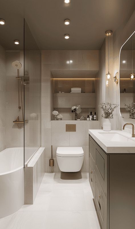 Tiny bathrooms and clutter are a bad combo. But don’t worry—there are tons of smart storage solutions that can help you make the most of your space. Think mirrored cabinets, under-sink organizers, or over-the-door hooks. These little hacks can make a huge difference in keeping your bathroom tidy and functional. You can also add baskets or trays to keep smaller items like makeup or toiletries in check. It’s all about finding creative ways to use every inch of space without overcrowding the room. A little bit of organization can go a long way in making your tiny bathroom feel more spacious. Long Small Bathroom Ideas, Small Long Bathroom Ideas, Tiny Bathroom Decor Ideas, Long Bathrooms Ideas, Tiny Bathroom Decor, Tiny Bathroom Design, Small Narrow Bathroom, Tiny Bathroom Makeover, Mirrored Cabinets