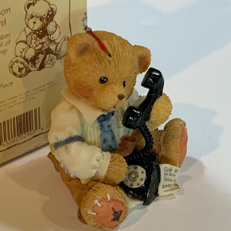 Cherished Teddies R Harrison Hartford Charter Member 1996 Symbol Of Membership Original Box Bundle Teddies And Save Cherished Teddies Rare, Precious Moments Wedding, Cow Hat, Teddy Collections, Garfield Cat, Angel Figure, Fish Tales, Cherished Teddies, Precious Moments Figurines