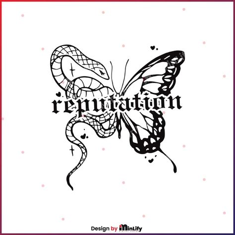 Taylor Swift Snake Drawing, Taylor Swift Silhouette Art, Vintage Taylor Swift, Taylor Tattoo, Swift Tattoo, Taylor Swift Svg, Taylor Swift Tattoo, Taylor Swift Reputation, Butterfly Svg