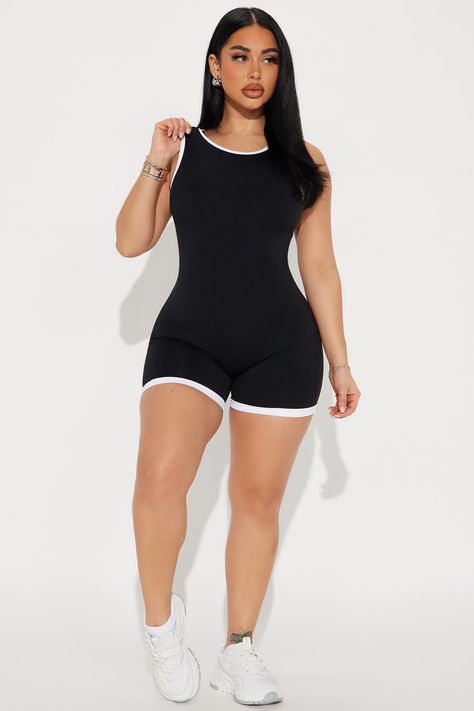 Bodycon Romper Outfit, Active Romper, Lounge Clothes, Female References, Active Wear Dresses, Stephanie Rao, Hot Summer Outfits, Sportswear Outfits, Play Suit