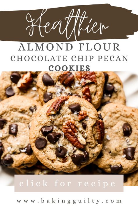 Almond Flower Cookies, Cookies With Dark Chocolate, Macadamia Nut Cookies Recipe, Almond Flour Chocolate Chip, Almond Flour Recipes Cookies, Coconut Flour Cookies, Almond Meal Cookies, Chocolate Chip Pecan Cookies, Clean Foods