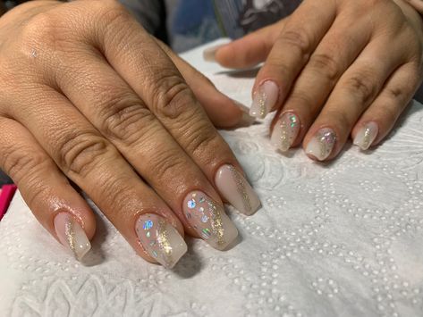 White Glittery Nails, Glittery Nails, Milky White, Gel Nail Art, Art Club, How To Do Nails, Nail Art Designs, Nail Art, Nails