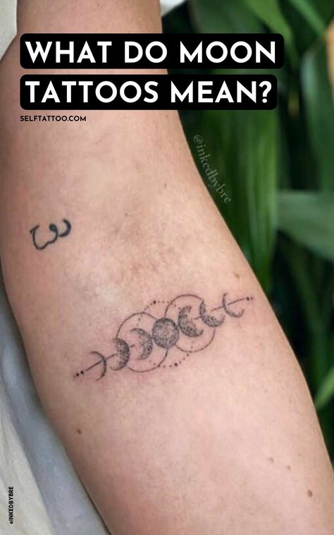 Moon Tattoo Designs Meaning, Moon Cycle Tattoo Wrist, Witchy Moon Tattoo Ideas, Moon Symbolism Meaning Tattoo, Moon Phases Geometric Tattoo, Hand Moon Tattoos For Women, Travel Moon Tattoo, Small Phases Of The Moon Tattoo, Moon Tattoos With Meaning