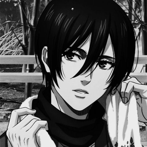 Mikasa Ackerman Black And White, Mikasa Ackerman, An Anime, Black And White, Hair, Anime, White, Black