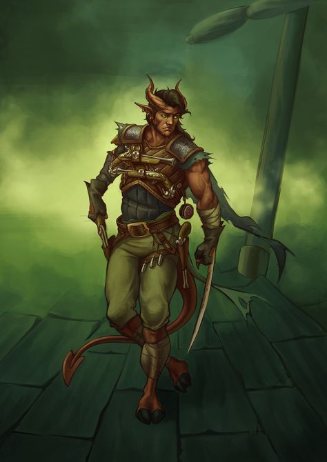 Sav Tiefling Pirate Captain, Pirate Gunslinger, Tiefling Pirate, Dnd Pirate, The Ferryman, Dnd Character Inspiration, D D Races, Dnd Character Art, Table Top Games