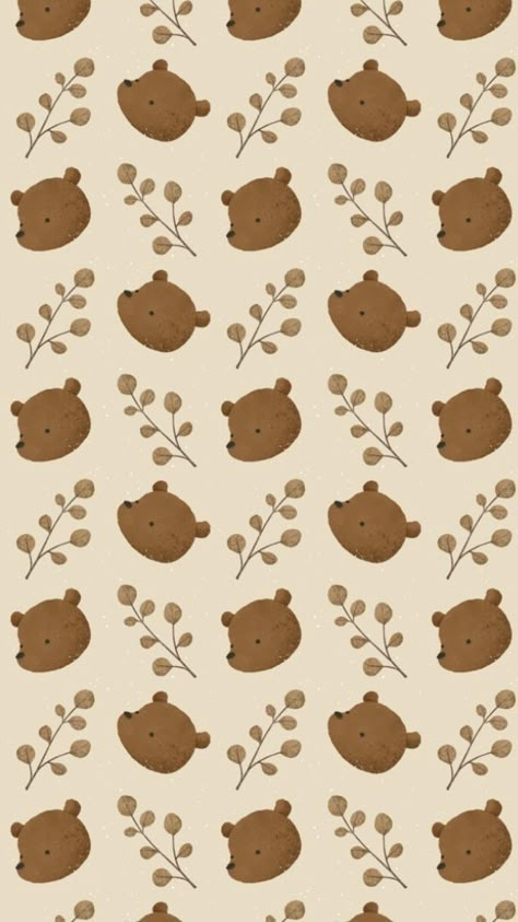 Cozy Cute Wallpaper, Fall Bear Wallpaper, Soft Fall Wallpaper, Kawaii Autumn Wallpaper, Cozy Wallpaper Phone, Minimal Fall Wallpaper, Autumn Cute Wallpaper, Autumn Phone Theme, Cozy Iphone Wallpaper