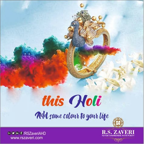 Holi Jewellery, Jewellery Poster, Festival Of Colours, Instagram Story App, Holi Wishes, Jewellery Showroom, Color Festival, Jewelry Post, Creative Poster