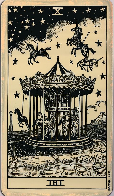 #TarotCard #Carousel #FlyingHorses #16th-centuryWoodcut #Minimal #7:12AspectRatio #TheCandie Inspirational Digital Art, Rosé Phone, Horse Fly, Carousel Horses, Big Sky, Aspect Ratio, Tarot Card, 16th Century, Perfect Wallpaper