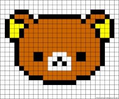 Pixel Art Rilakkuma, Rilakkuma Alpha Pattern, Rilakkuma Perler Beads, Rilakkuma Pixel Art, Sanrio Grid Pattern, Pixel Art Sanrio Characters, Gudetama Pixel Art, Pixel Art Small Cute, Stray Kids Pixel Art