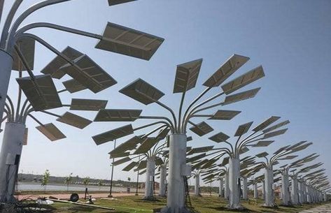 Solar Trees for Sustainable City. Vertically aligned solar panels… | by Daffa Fakhrizaman | Medium Solar Panels Architecture, Solar Tree, Renewable Energy Sources, Sustainable Environment, Sustainable City, Solar Technology, Solar Pv, Renewable Sources Of Energy, Vertical Design