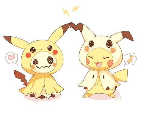 Twitter Pikachu And Mimikyu, Pokemon Halloween, Ghost Pokemon, Pikachu Wallpaper, Cute Pikachu, Cute Pokemon Pictures, Pokemon Images, Pokemon Memes, Cute Pokemon Wallpaper