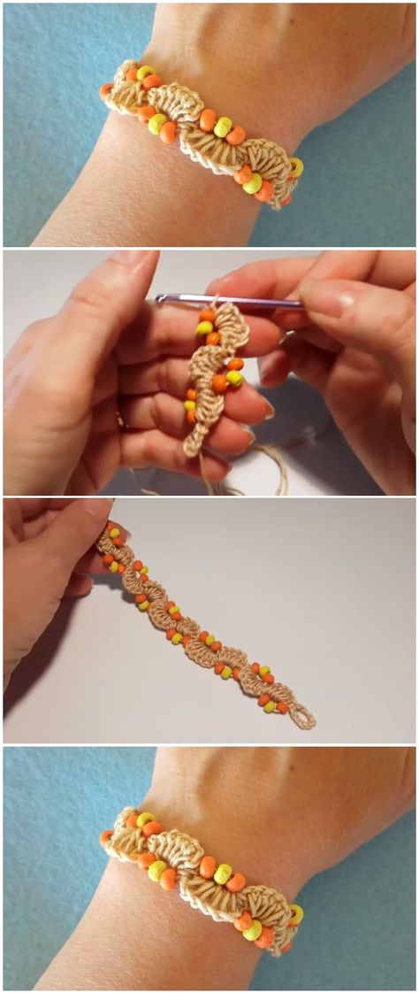 Crochet beaded bracelets